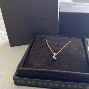 Roberto Coin diamond and 18K Gold Initial Necklace